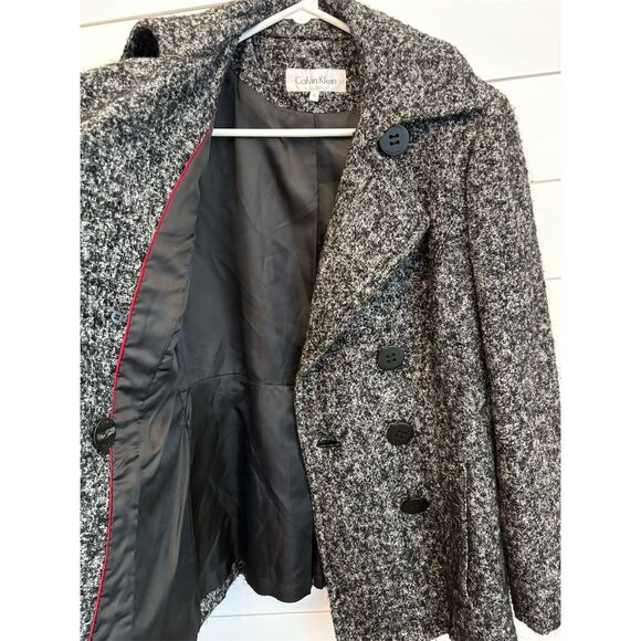 Calvin Klein Women's Gray Wool Blend Peacoat Size 6 Mid-Length - Picture 5 of 6